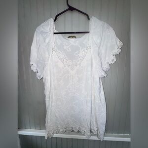 Democracy White Lace Blouse